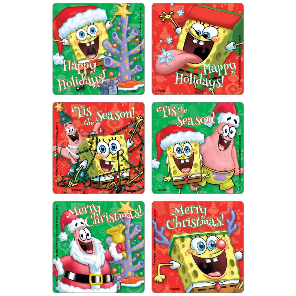 SpongeBob Merry Christmas Stickers